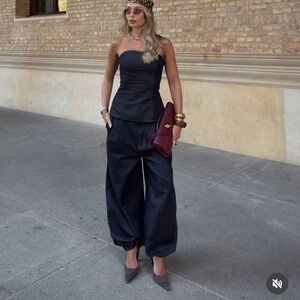 TREND NWT (SET ) ZARA DENIM  BALLOON PANTS AND TOP 
🚨FIRM PRICE